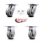 Service Caster 5 Inch Thermoplastic Caster Set with Roller Bearing 2 Swivel Lock and 2 Rigid SCC-35S520-TPRRF-BSL-2-R-2 - alternate 6